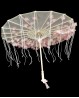 Umbrella with white powder pink flowers and pearls