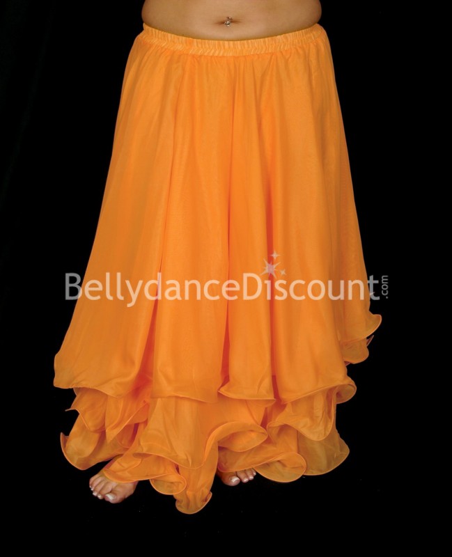 Orange belly dance skirt with lining