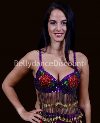Purple belly dance bra
