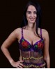Soutien-gorge de danse orientale violet à fleurs