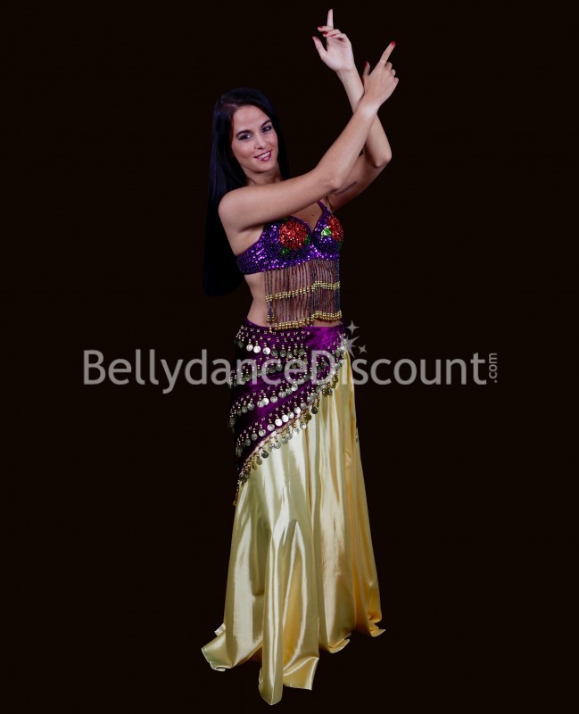 Sujetador violeta para danza del vientre
