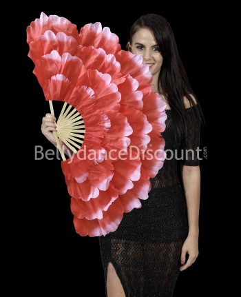 Sehr großer Fächer „Blütenblätter“ rot und rosa