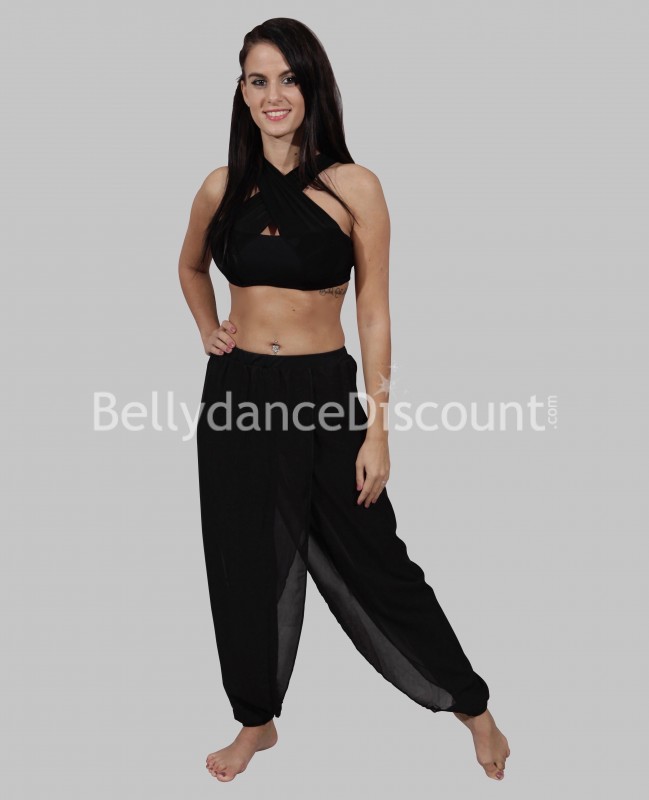 Black sheer fabric dance outfit