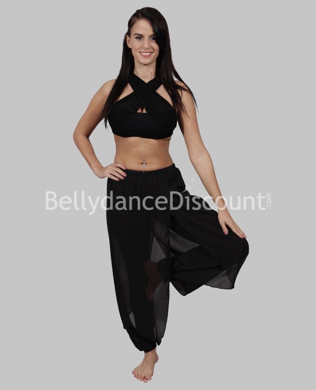 Black sheer fabric dance outfit