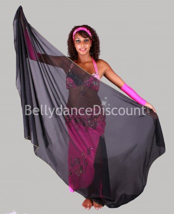 Black rectangular oriental dance veil