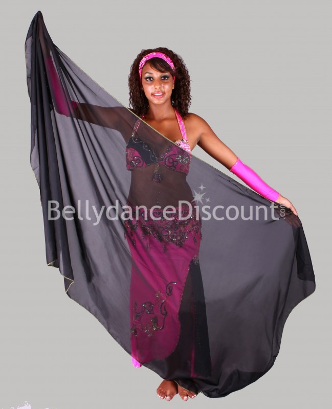 Velo rettangolare di danza del ventre nero