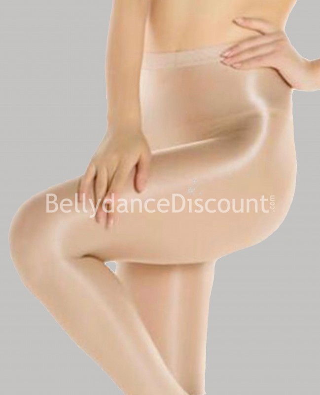 Satin dance footless tights - Nude