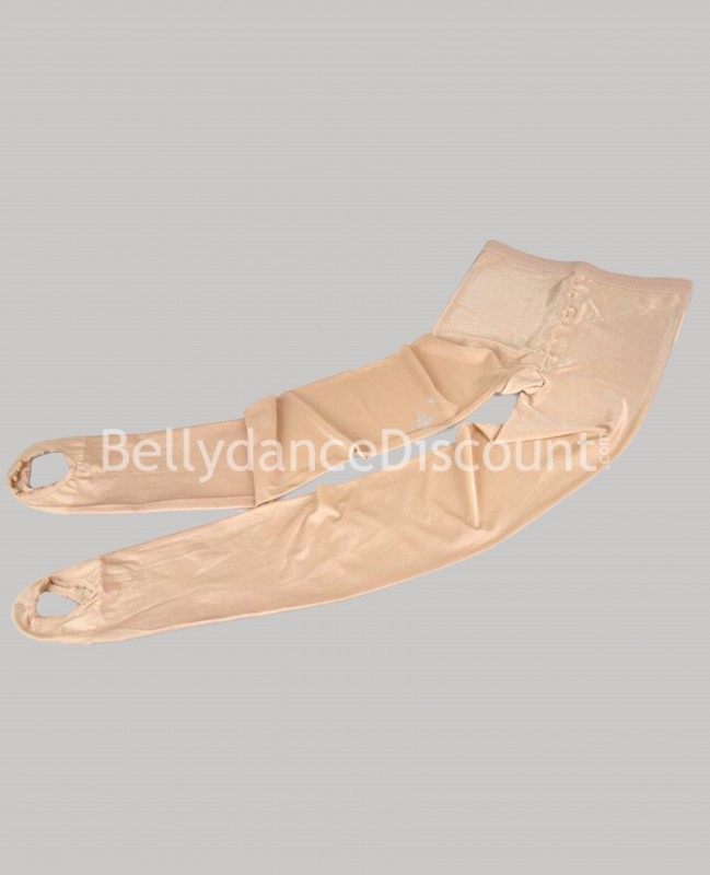 Satin dance footless tights - Nude
