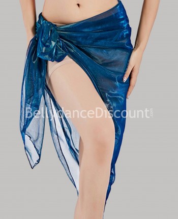 Foulard de danse orientale brillant bleu pétrole