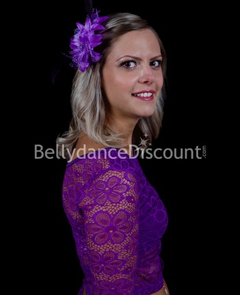 Fleur à cheveux de danse orientale violette