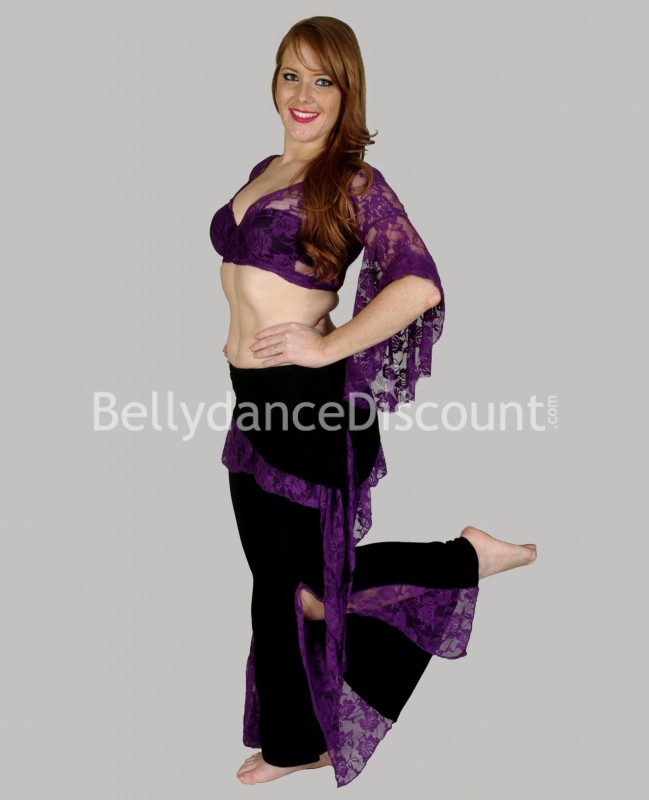 Ensemble dentelle violet pour cours de danse