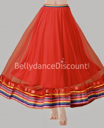 Falda de baile Bollywood roja