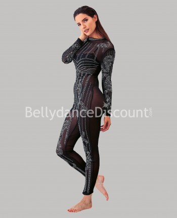 Transparent black suit with strass