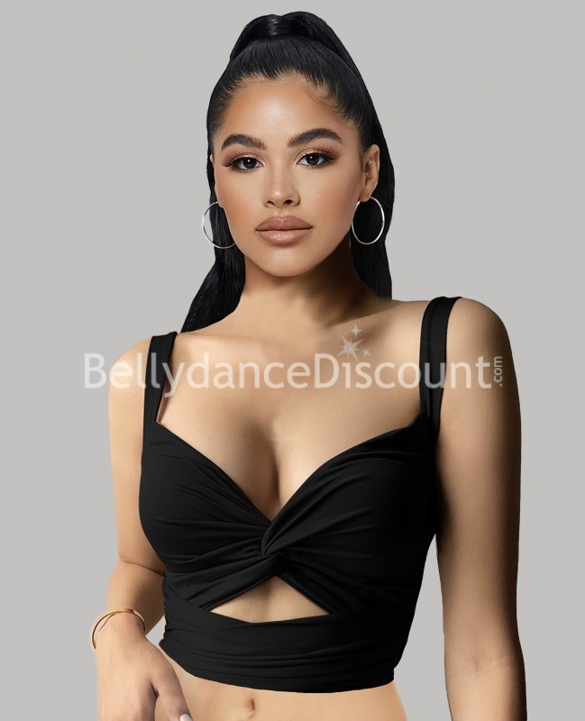 Top di danza con lacci nero