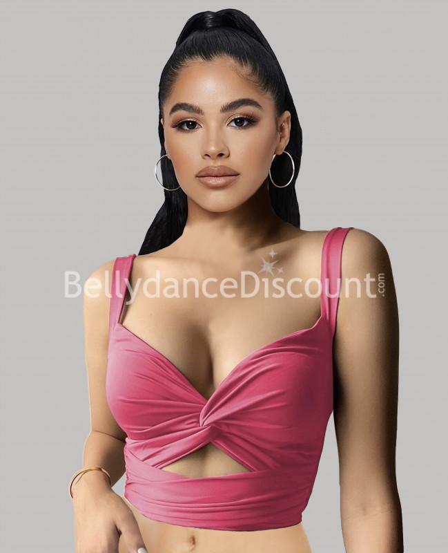 Top de danse à lanières rose fuchsia