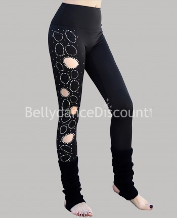 Legging de danse à strass noir