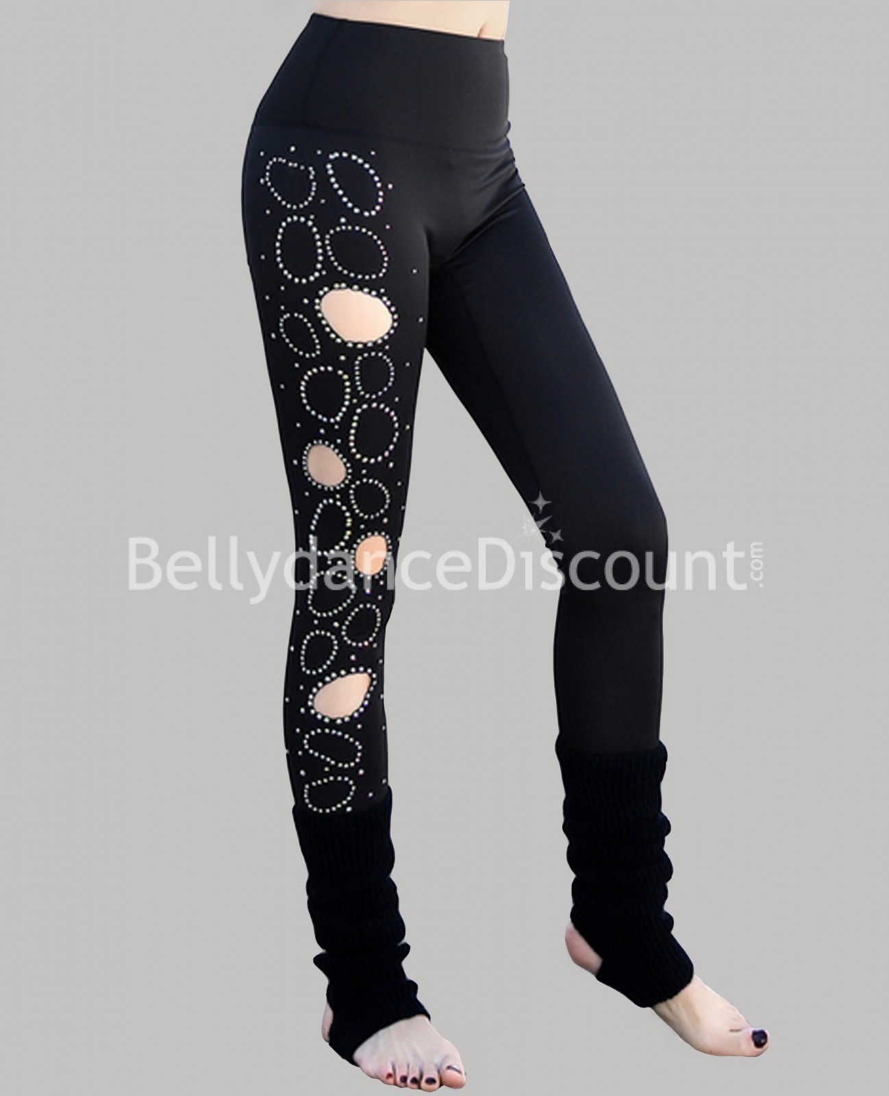 Leggings de baile con strass negro Leggings de baile con strass negro
