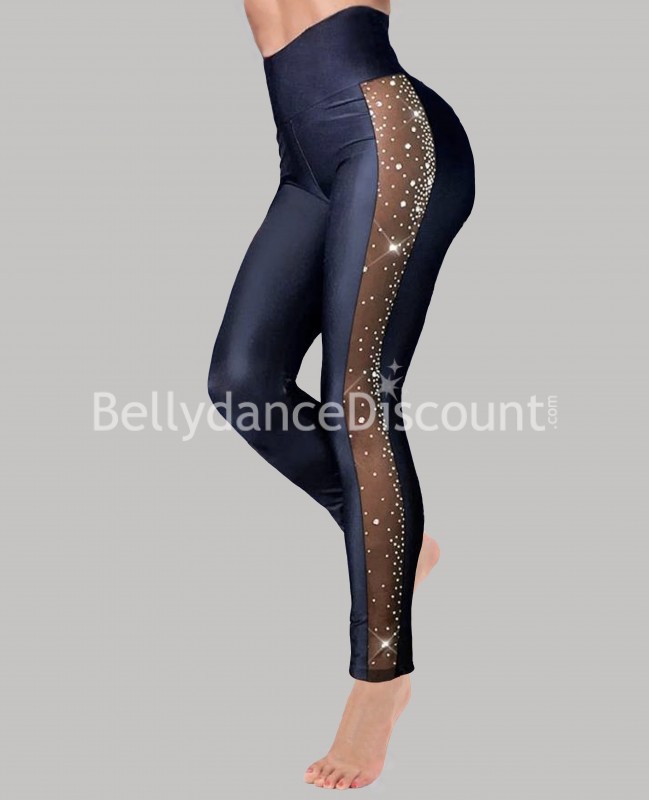 Pantaloni leggings di danza neri con strass
