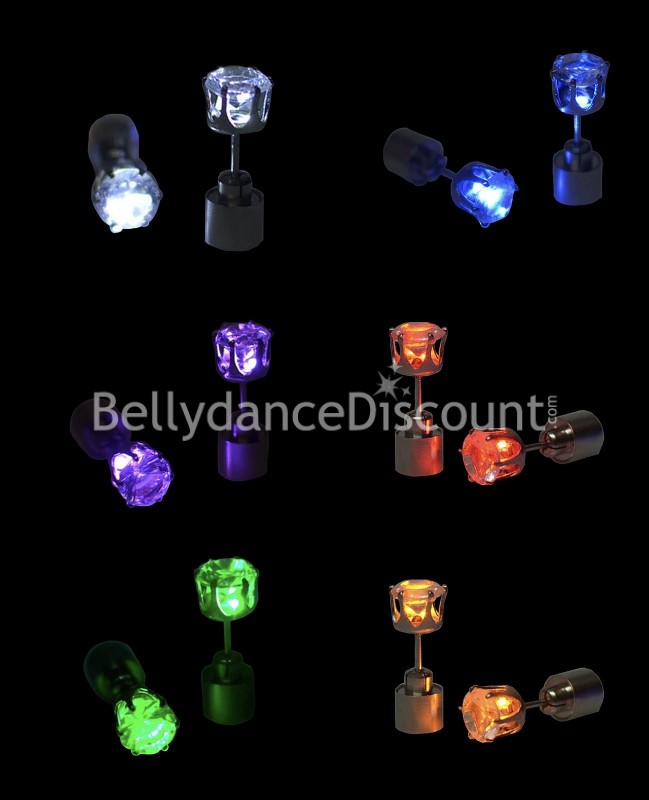 Multicolored luminous earrings