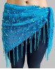 Foulard di danza del ventre brillante azzurro