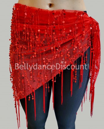 Foulard de danse orientale brillant rouge