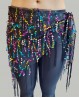 Foulard de danse orientale brillant noir multicolore