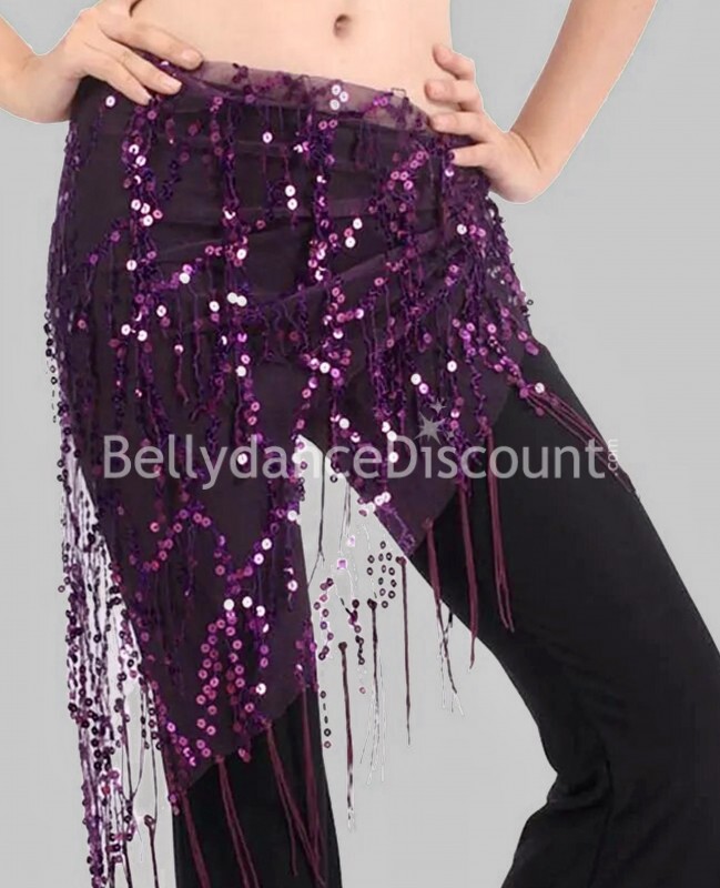 Foulard di danza del ventre brillante viola