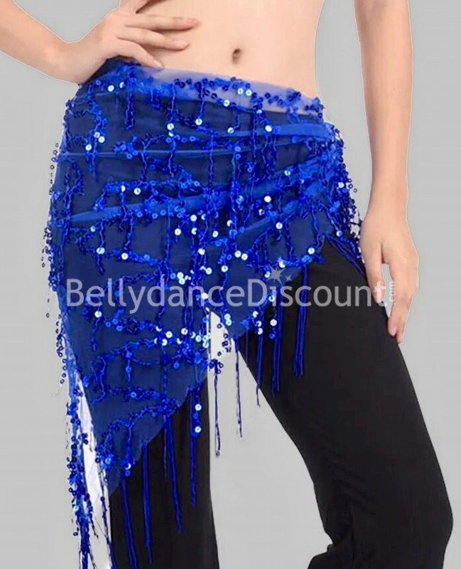 Sparkling dark blue Bellydance scarf
