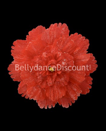 Sombrilla flor roja con pétalos