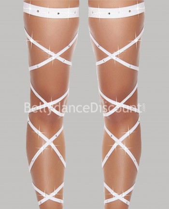 Lacci per le gambe con strass bianchi