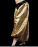Jacquard printed gold satin pants
