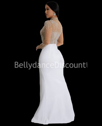 White stage dress with...
