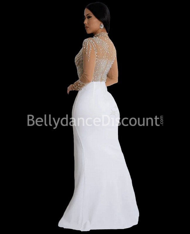 Abito di scena bianco con strass