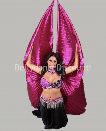 Falda para danza del vientre en satín negra