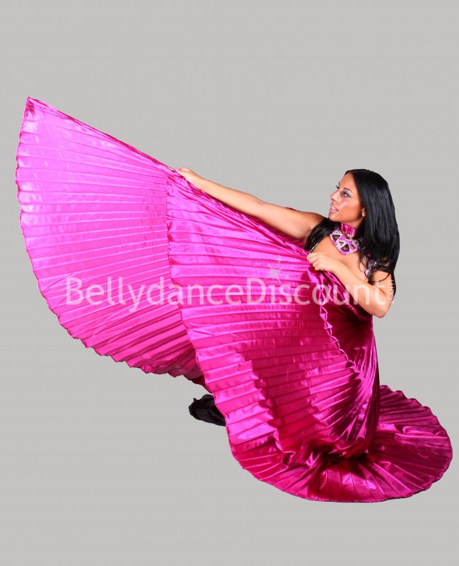 Ailes d'Isis de danse orientale opaques fuchsia