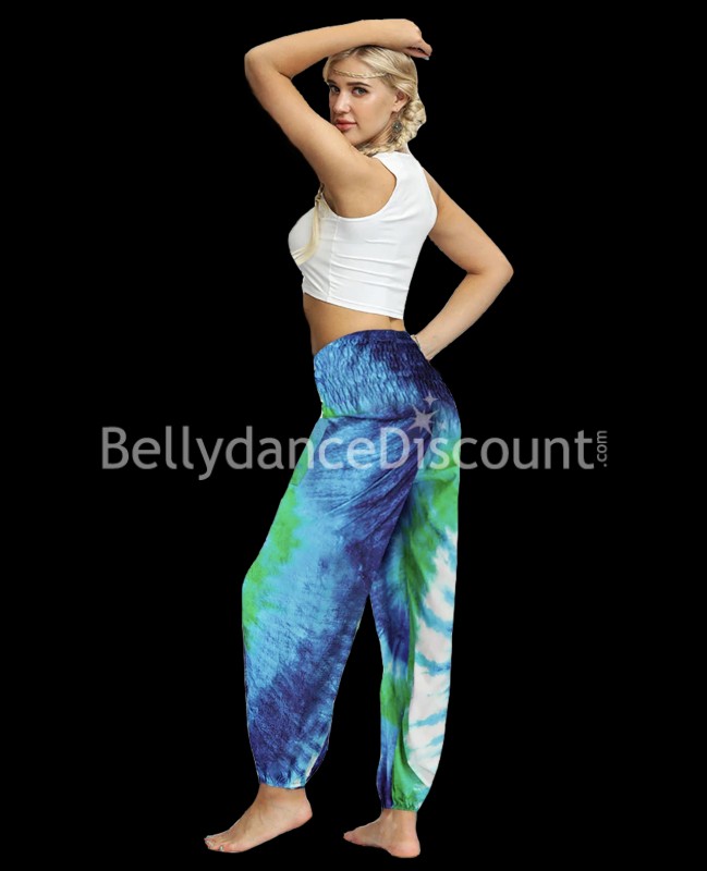 Blue green Tie-dye" dance pants