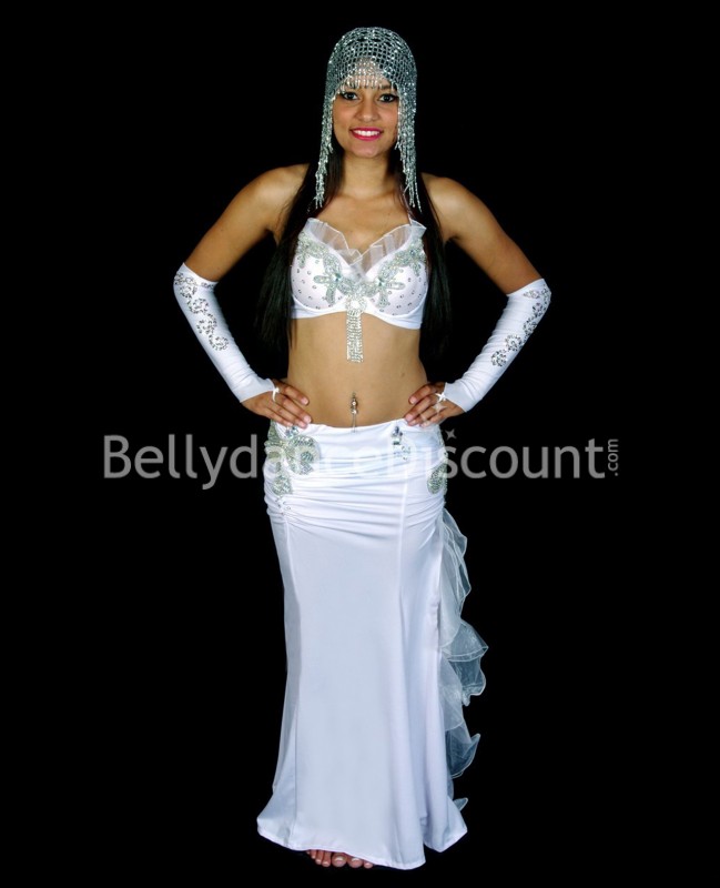 Silver beaded oriental dance beanie