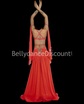 Traje de danza del vientre naranja MEÏLIA