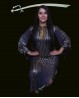 Sciabola di danza del ventre scolpita argentata