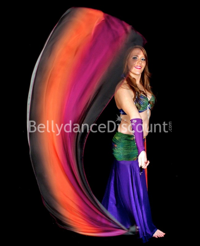 Veil Poi de danse orientale noir violine orange