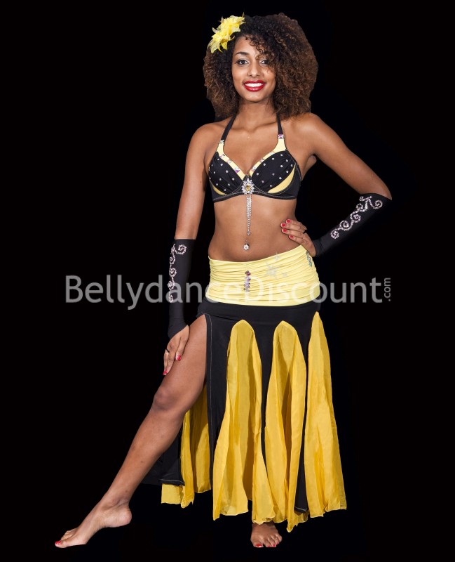 Mangas negras en lycra para danza oriental