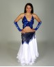 Top de danse orientale "papillon" bleu nuit