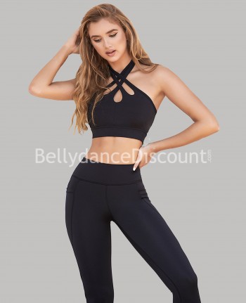 2-piece black dance outfit