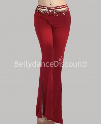 Pantalon de danse et de scène rouge bordeaux