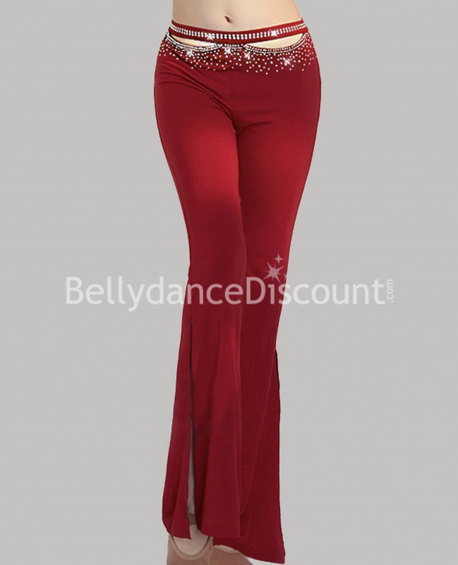Pantalon de danse et de scène rouge bordeaux