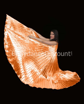 Ailes d'Isis de danse orientale opaques orange cuivrées