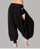 Pantaloni harem neri con culotte incorporata