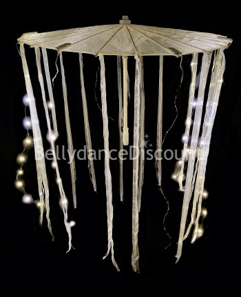 Sombrilla luminosa con cintas