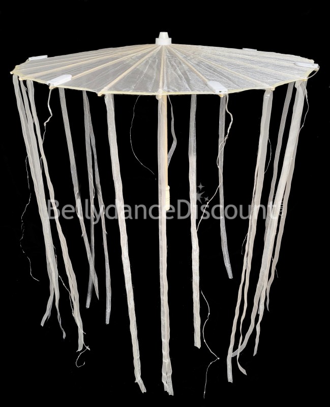 Luminous sunshade with ribbons