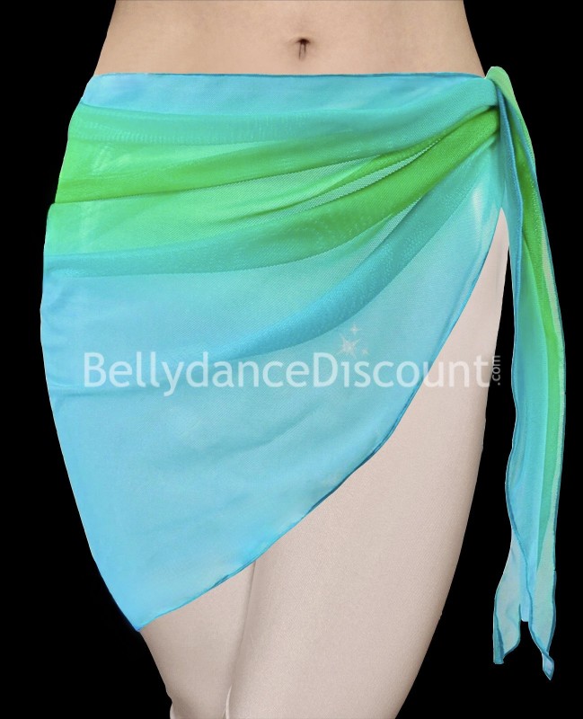 Green turquoise oriental dance scarf
